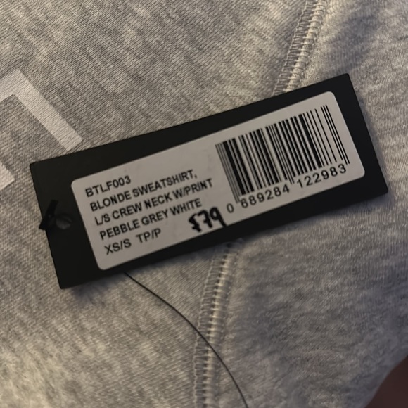 Brunette The Label — “ Blonde “ Grey Sweater. New with tags. XS/S - Picture 2 of 2